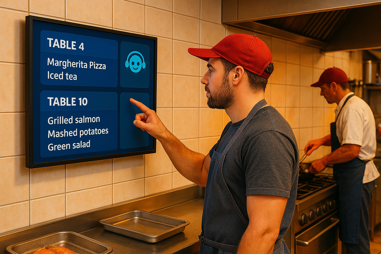 Chefs viewing digital orders